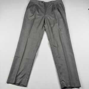 Canali Mens Grey 100% Wool Pleated Dress Pants‎ Made in Italy 36x31